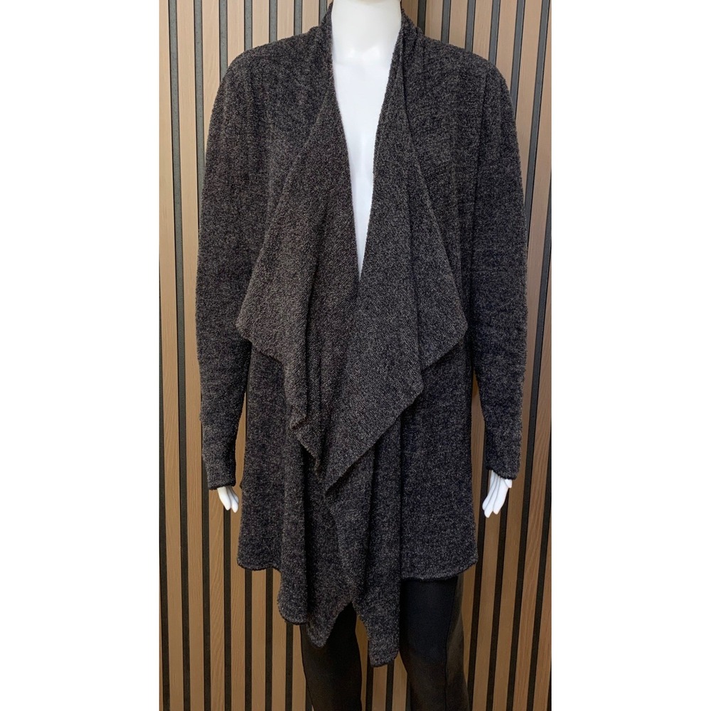 Barefoot Dreams Women's Cardigan Charcoal Grey Waterfall L/XL Cozy